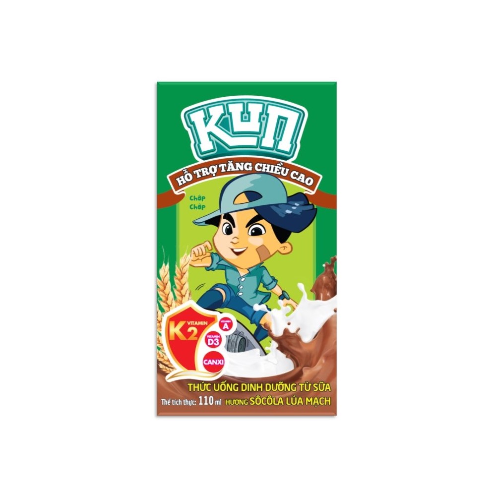 KUN sữa Sôcôla lúa mạch thùng 48 hộp x110ml