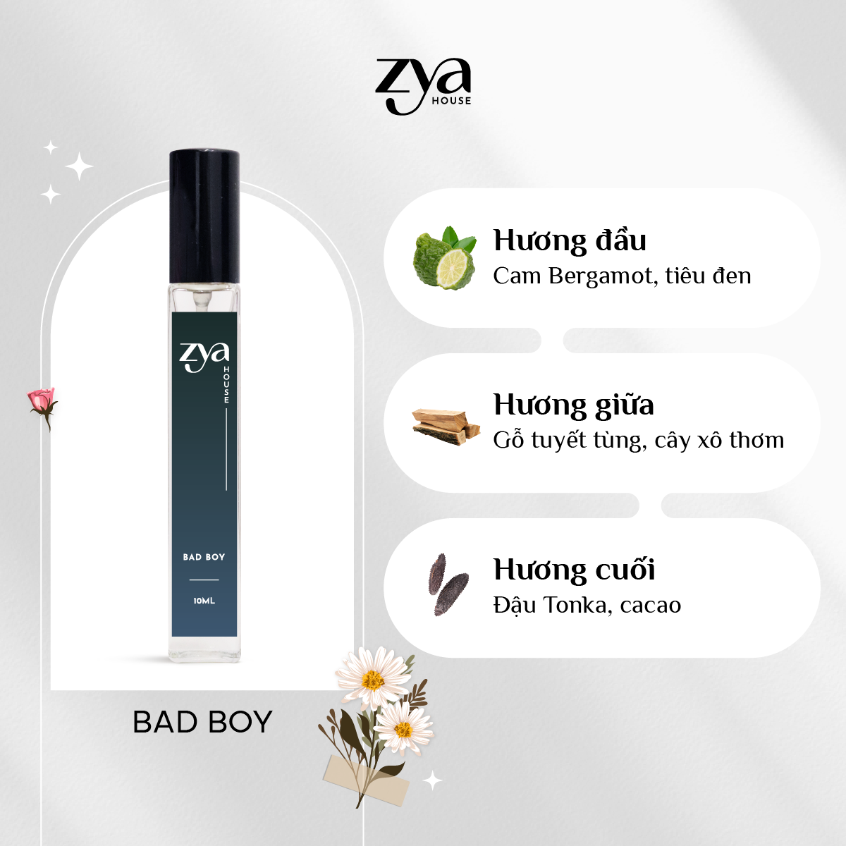 Nước Hoa Nam ZYA Bad Boy Hương Gỗ | EBMart