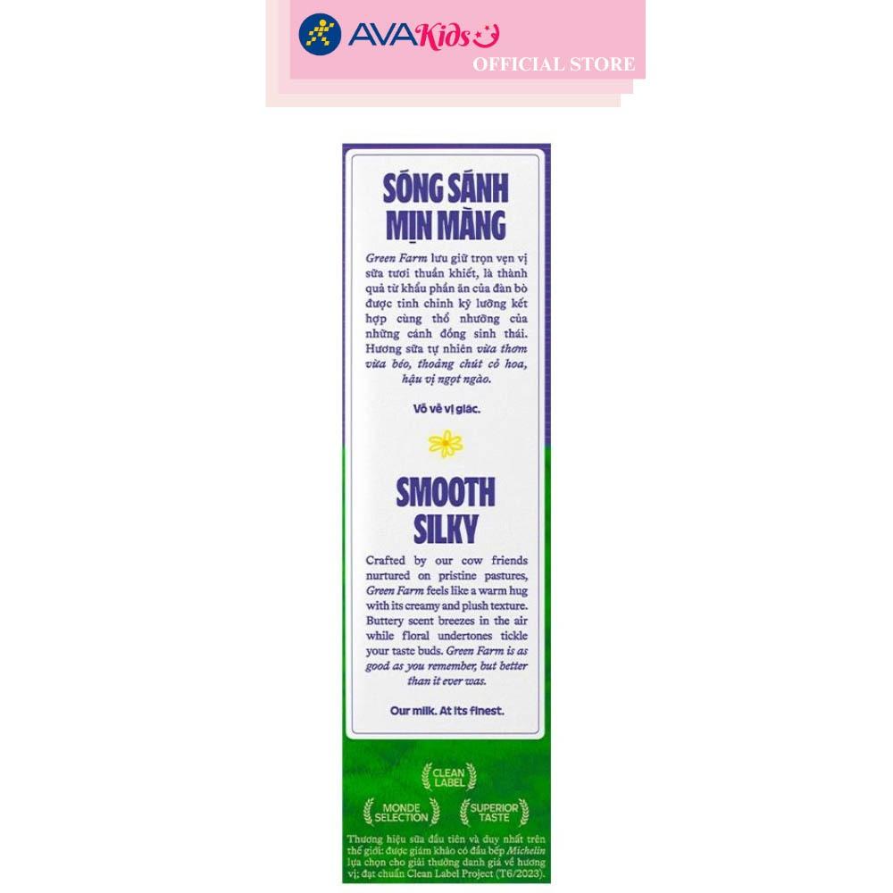 Lốc 4 hộp sữa tươi tiệt trùng Vinamilk Green Farm rất ít đường 180 ml (từ 1 tuổi)