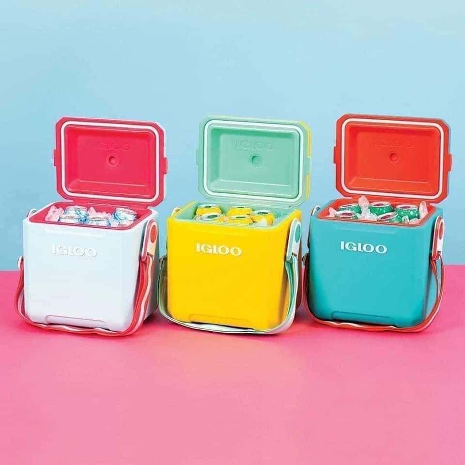 Hộp Giữ Lạnh Igloo, 10L, Thùng Giữ Lạnh 2 Lớp Giúp Bảo Quản Thực Phẩm, Đồ Uống,Tới 24h, Khóa An Toàn, Dây Đeo, Nhập Đức