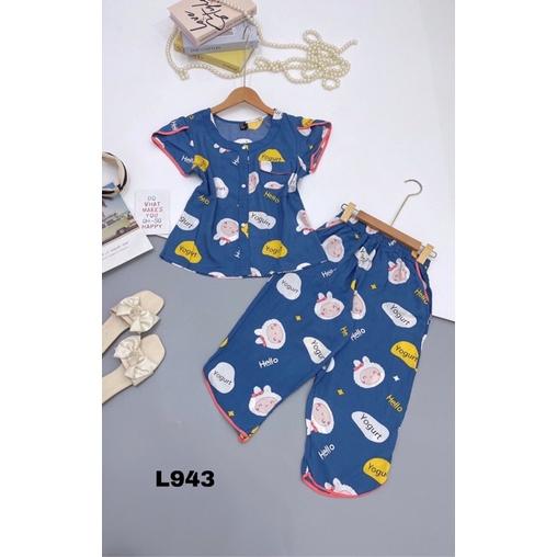 Đồ Bộ Xinh Lửng Cổ Tròn Tay Đắp Tole Lanh