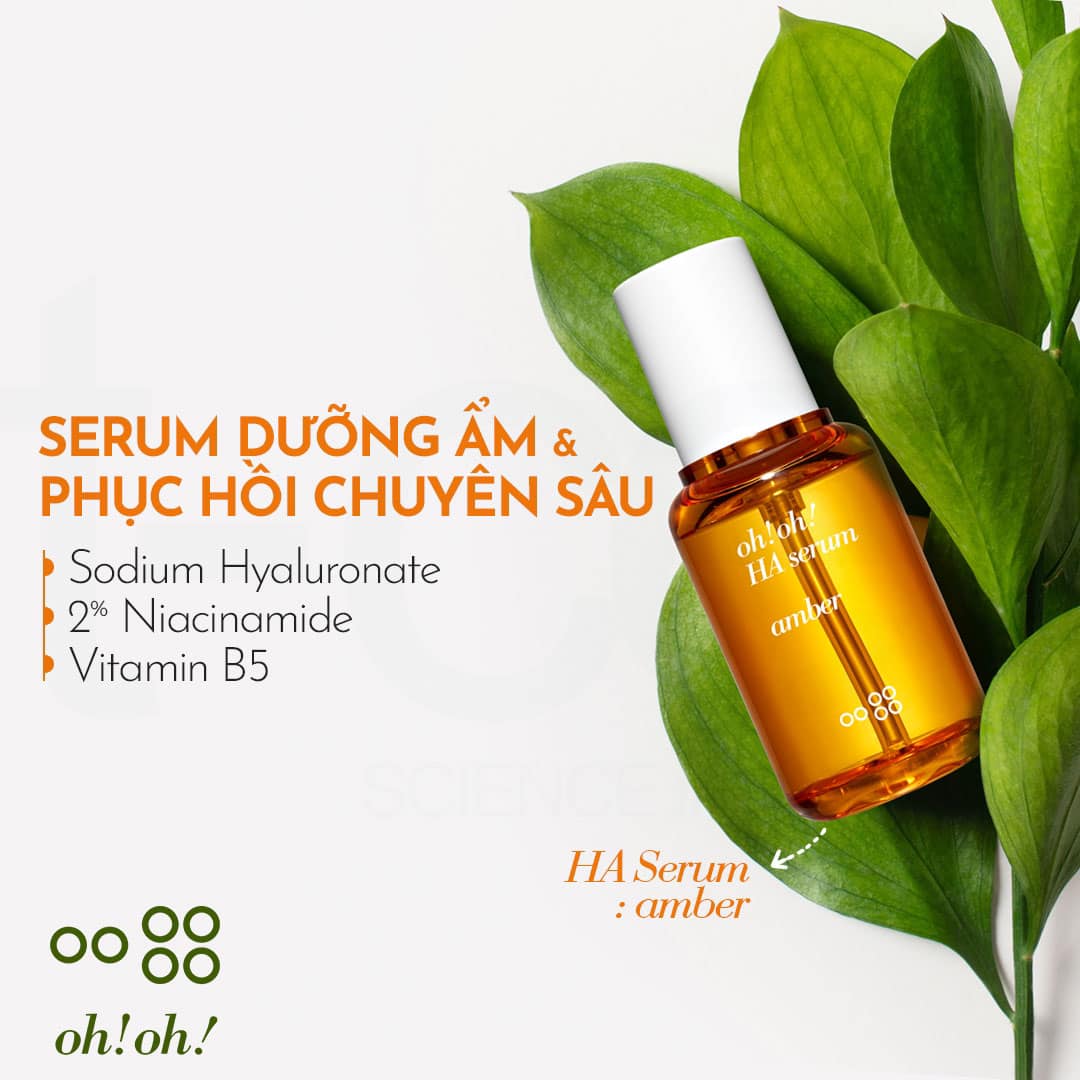 Tinh Chất Dưỡng Ẩm Làm Căng Mịn Da oh!oh! HA &amp;amp; Proteoglycans Amber Serum 30ml