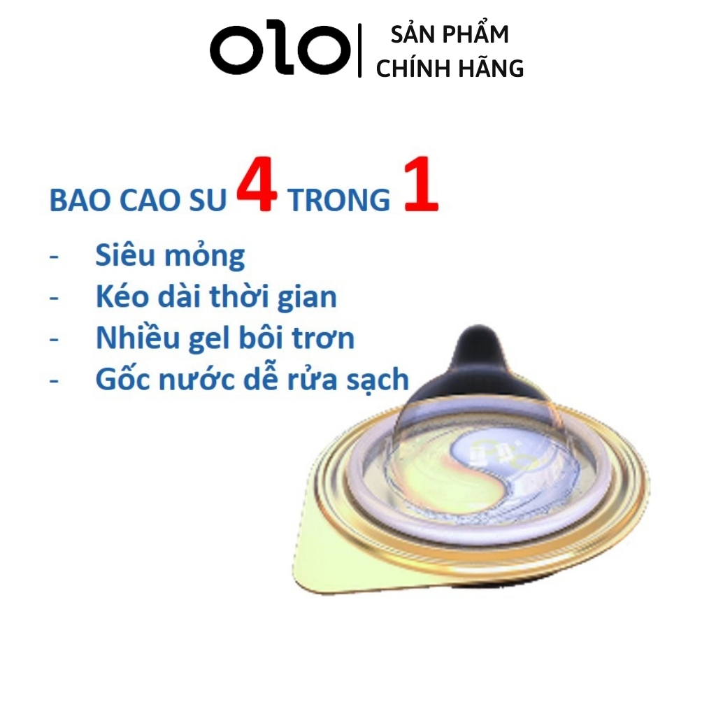Bao cao su OLO tăng hưng phấn Ice & Fire lửa băng, siêu mỏng, nhiều gel - Hộp 10 bcs