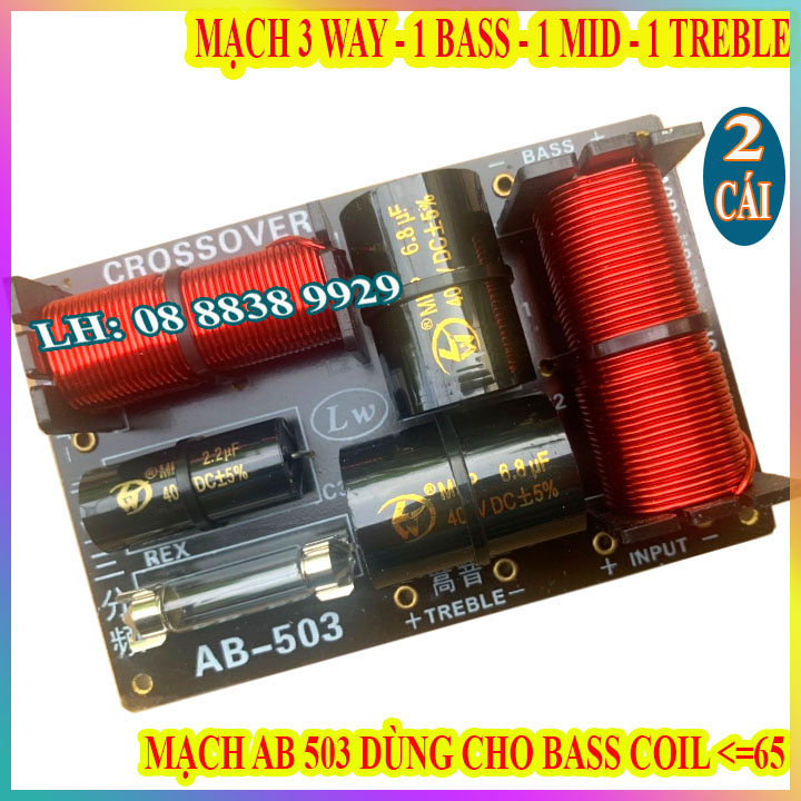 CẶP MẠCH PHÂN TẦN 3 LOA NHẬP KHẨU CAO CẤP AB-503 - 3 WAY - GIÁ 2 MẠCH