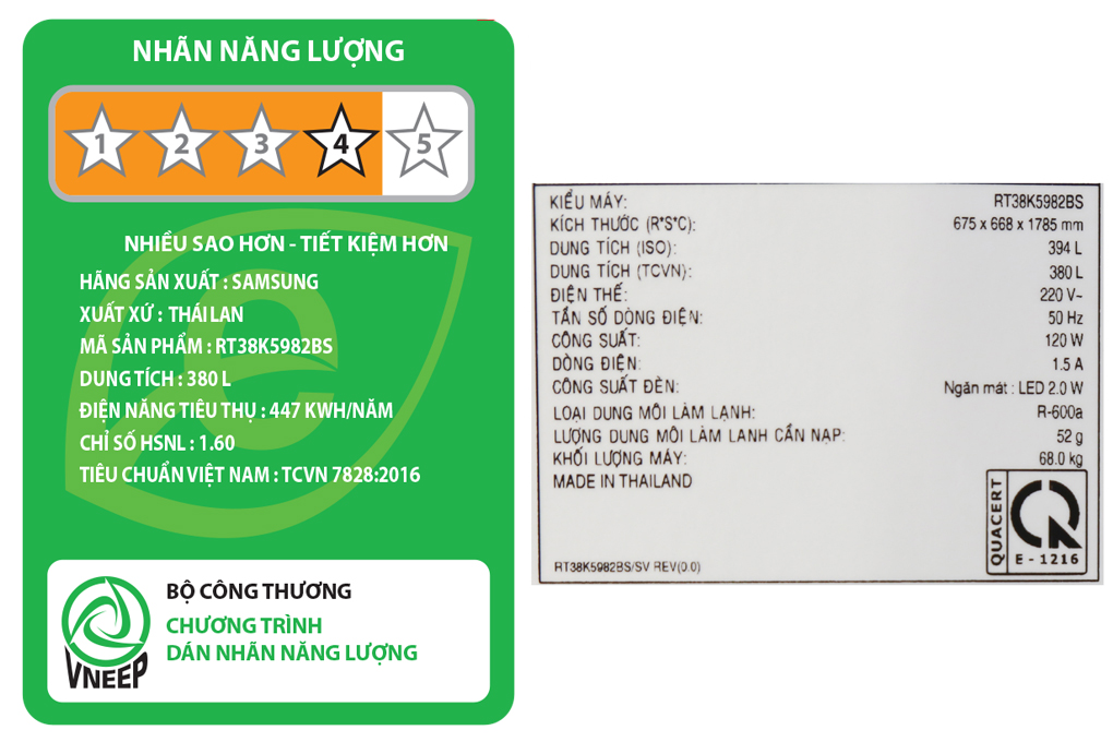 Tủ Lạnh Inverter Samsung RT38K5982BS/SV (382L) - Hàng chính hãng