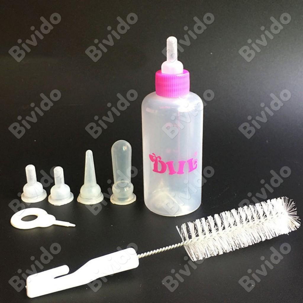 Bộ bình sữa cho chó con mèo con thú cưng thể tích 60ml - Bivido
