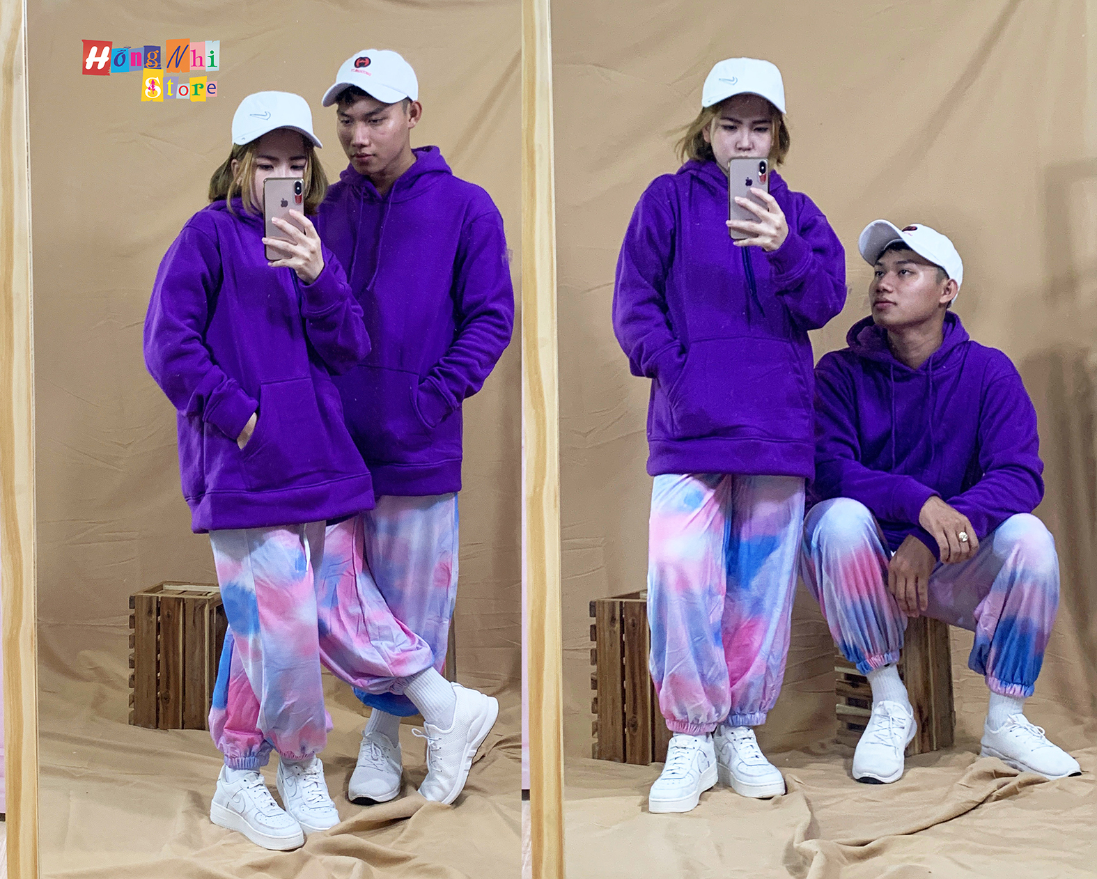 Áo Hoodie Trơn Màu Tím Cao Cấp Dáng Rộng Unisex Nam Nữ Mặc Được - MM