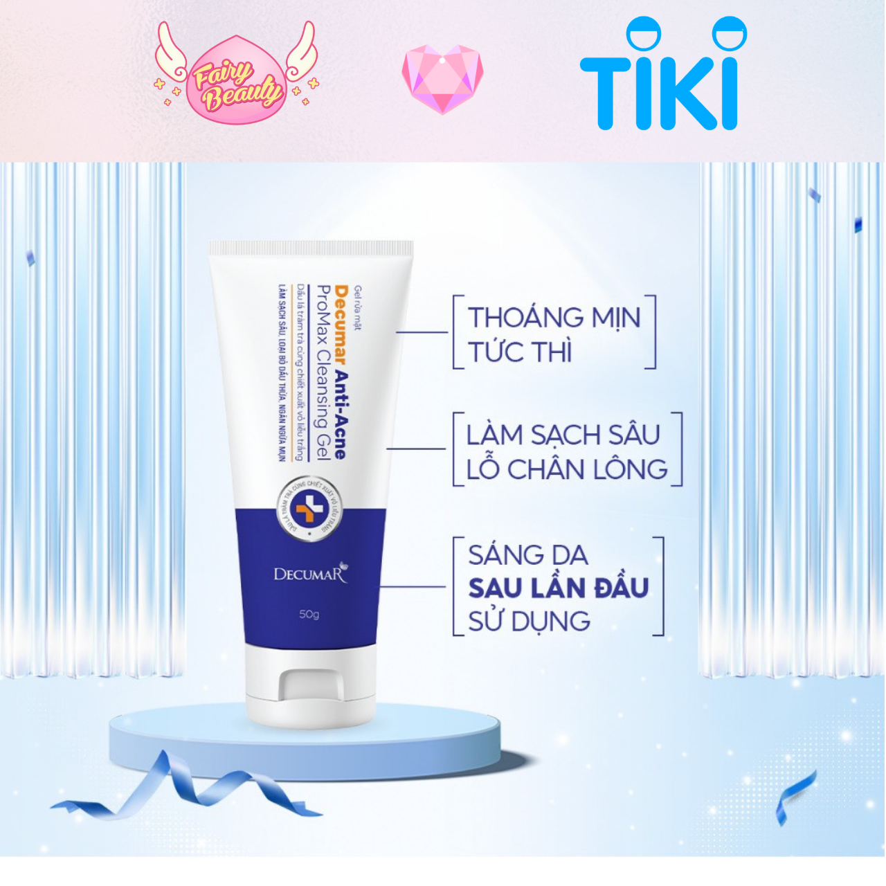 [DECUMAR] Bộ Ba Mini Ngăn Ngừa Mụn &amp; Bảo Vệ Da Toàn Diện (Cleansing Gel 100g, Promax Cream 7g, Sunblock Cream 7g)