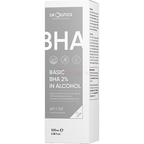 Dung dịch DrCeutics Basic BHA 2% In Alcohol giúp loại bỏ tế bào chết trên da (100ml) - Hàng chính hãng