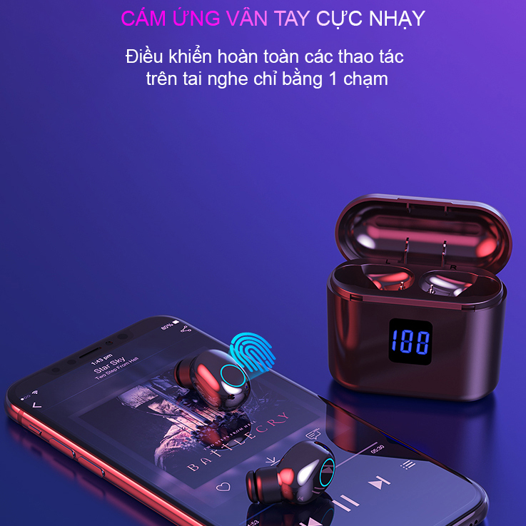 Tai Nghe Bluetooth Không Dây SIDOTECH X11B Airpod Mini TWS True Wireless Có Mic Âm Thanh CV8 Bùng Nổ Siêu Bass, Màn Hình LED Hiển Thị Pin, Cảm Ứng Vân Tay Cực Nhạy, Kích Thước Mini Phù Hợp IOS Android - Hàng Chính Hãng