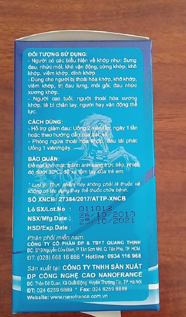 Thực phẩm bảo vệ sức khỏe KHOPFLEX lọ 30 viên- Giúp tăng tiết dịch khớp, bổ sung chất nhầy dịch khớp, giúp bảo vệ và tái tạo màng sụn khớp, giúp khớp vận động linh hoạt.