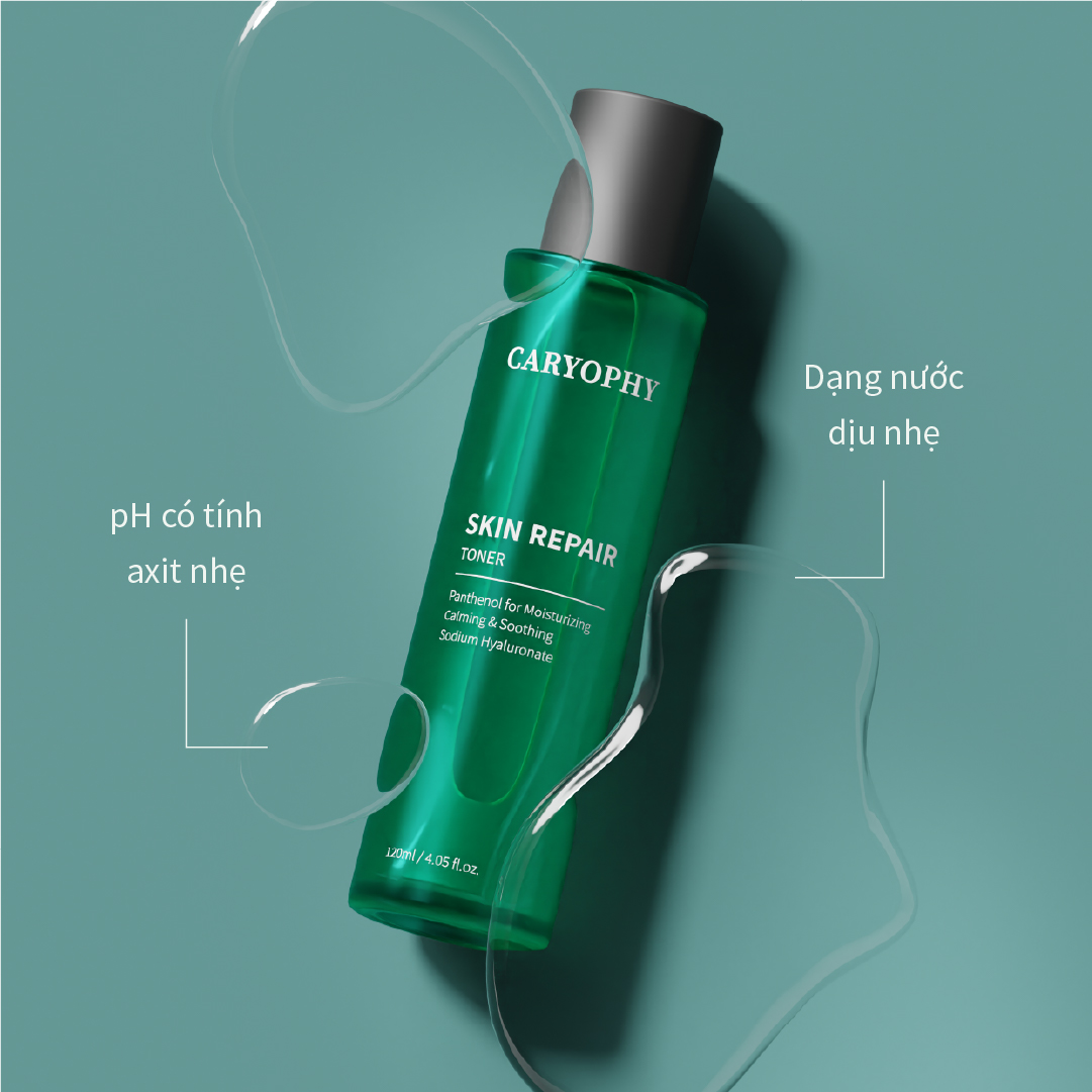 Trọn bộ Caryophy Skin Repair dưỡng phục hồi da nước hoa hồng- serum- kem dưỡng