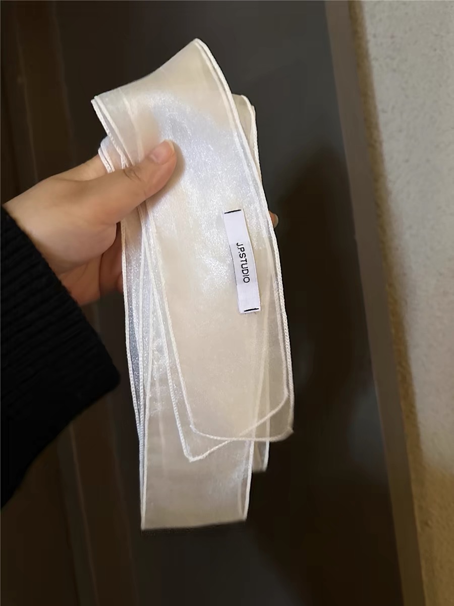 Khăn lụa voan lưới mỏng phong cách Hàn quốc, phụ kiện khăn choàng cổ, cột tóc