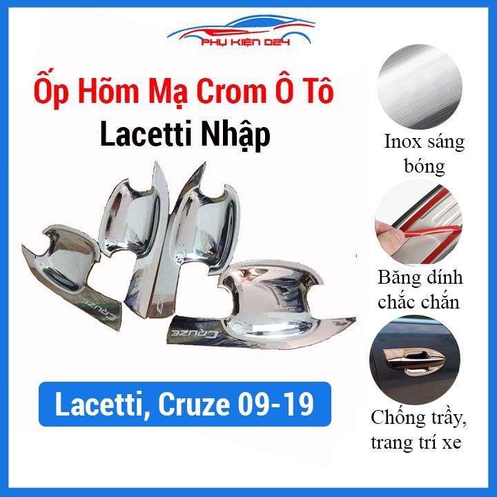 Ốp hõm cửa mạ crom Lacetti Nhập, Cruze 2010-2011-2012-2013-2014-2015-2016-2017-2018-2019 chống trầy va đập mở cửa xe