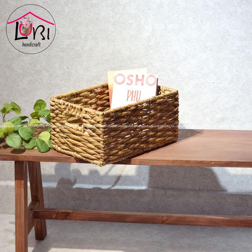 - LB080 Sọt lục bình hình chữ nhật đựng đồ mộc mạc