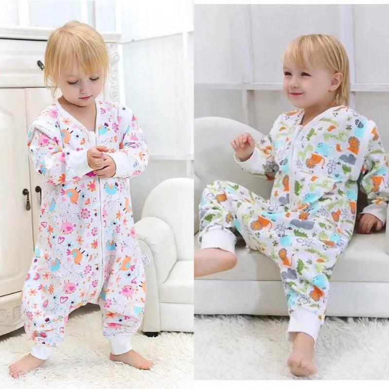 Túi ngủ cotton cao cấp CHỐNG ĐẠP CHĂn ( tháo được tay), bộ ngủ cho bé, đồ dùng phòng ngủ cho bé