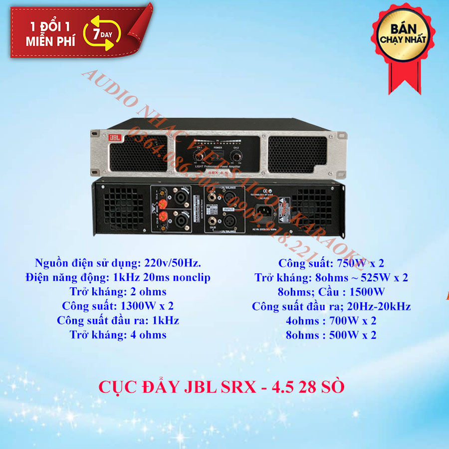 CỤC ĐẨY MAIN CÔNG SUẤT 28 SÒ DHD JIBL-SRX 4.5 HÀNG CHÍNH HÃNG