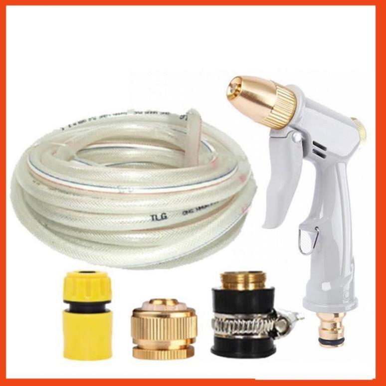 Bộ dây vòi xịt nước tưới cây rửa xe,tăng áp 3 lần, loại 7-10m  206846