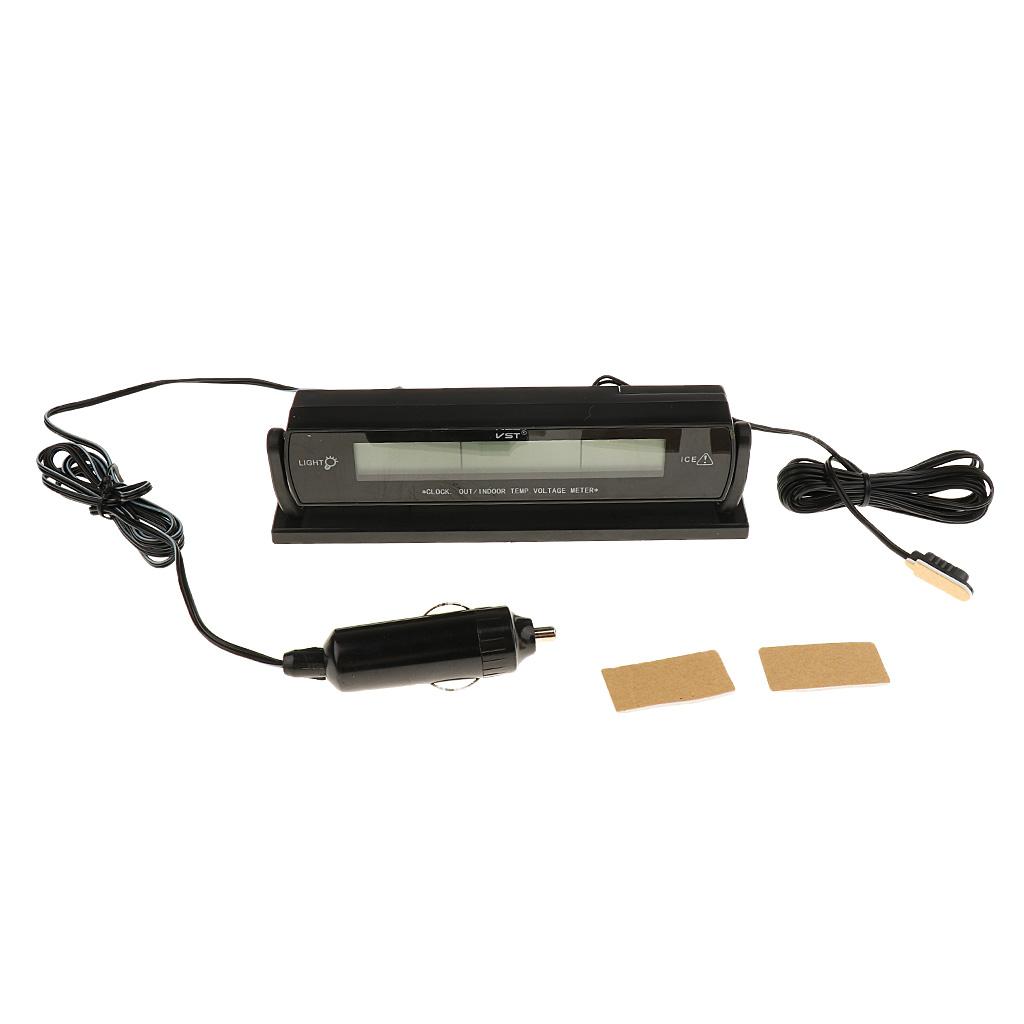 Temperature Voltage Clock Digital LCD  Meter Monitor