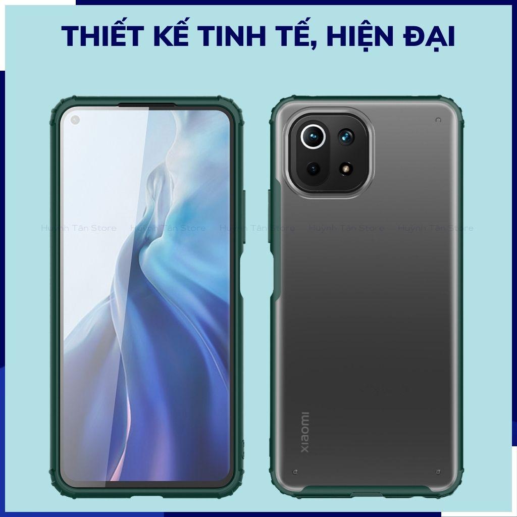 Ốp lưng mi 11 lite 5g ne chống sốc bảo vệ camera chống vân tay nhám viền màu ver 2 phụ kiện huỳnh tân store