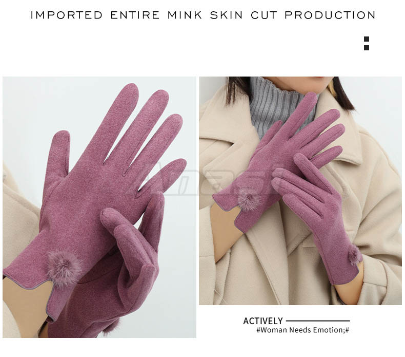 Găng tay mùa đông/ chống nắng nữ Anasi CB68 - Vải nỉ dày dặn
