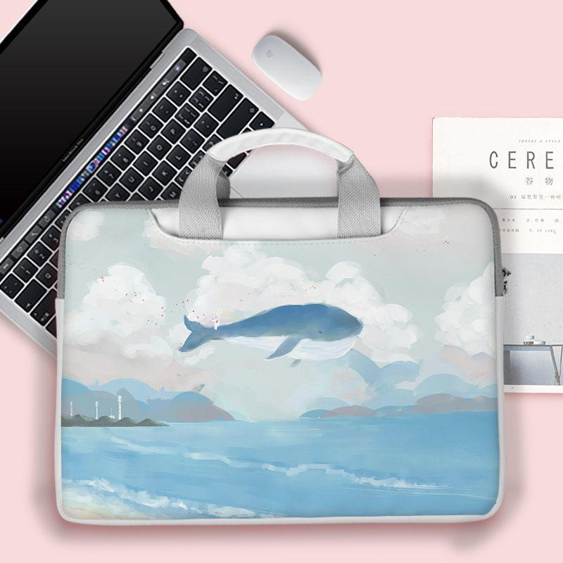 Hoạt Hình Laptop Túi Chống Nước Máy Tính Dành Cho Macbook Air Pro 13 14 15 15.6 16.1 PU Laptop Cầm Tay Cho dell HP Huawei Xiaomi