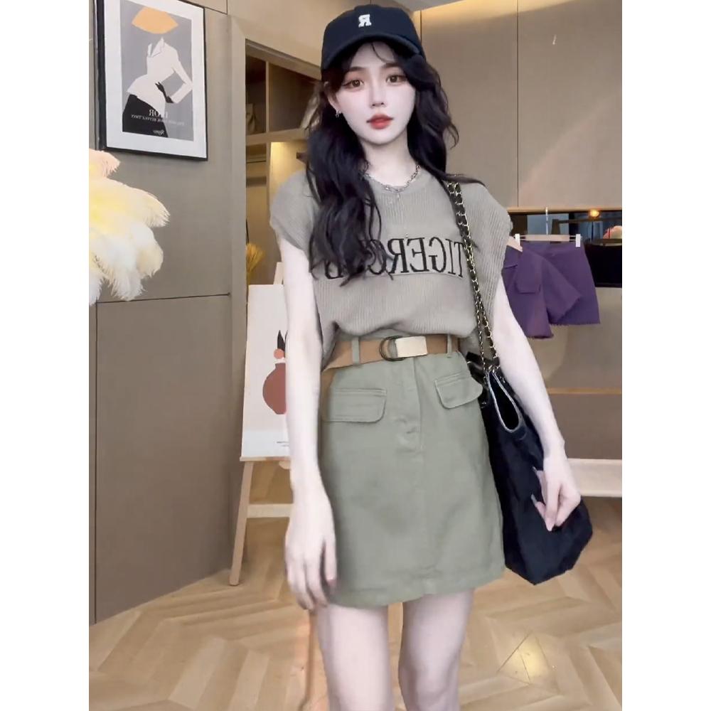 Áo lưới len Montoghi dệt kim Quảng Châu TIGERCUB tay hến cổ tròn xinh xắn