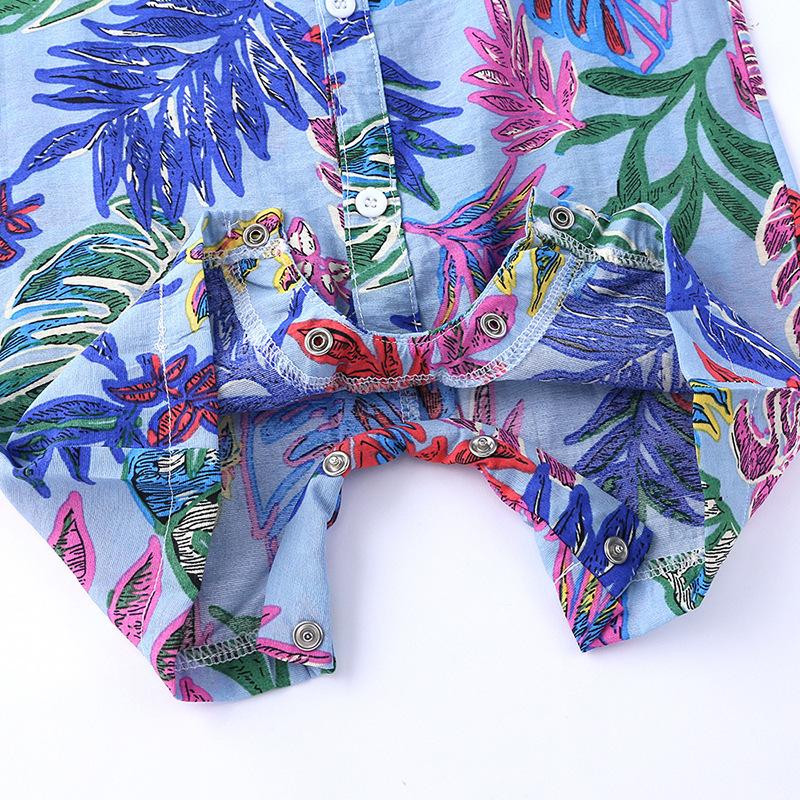 Mùa Hè Bé Trai Liền Quần Cho Trẻ Sơ Sinh Cho Bé Thắt Nơ Quần Áo Hình Bông Jumpsuit Nhiều Màu Sắc Lá Thời Trang Áo Sơ Mi 6-24M