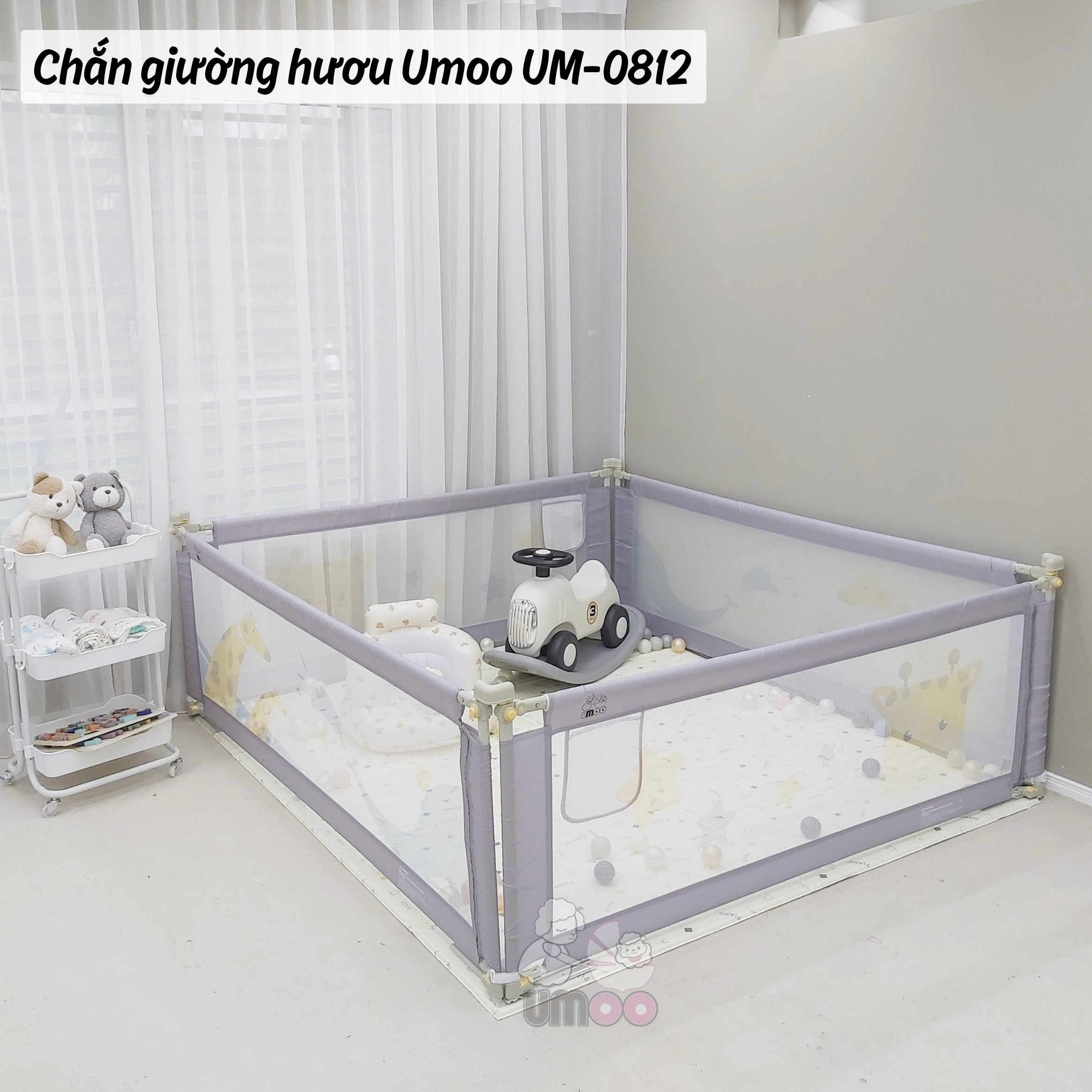 Thanh Chắn Giường Hươu Umoo UM-0812 Bản Nâng Cấp Mới Nhất 2022, Chặn Giường Chống Trượt An Toàn Cho Bé