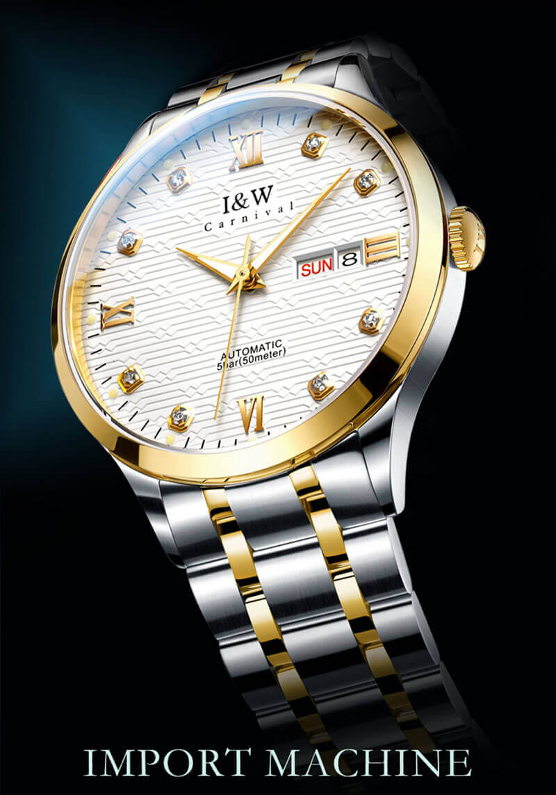 Đồng hồ nam chính hãng IW CARNIVAL IW651G-1 Kính sapphire ,chống xước ,Chống nước 50m ,Bảo hành 24 tháng,Máy cơ (Automatic),dây kim loại thép không gỉ 316L, thiết kế đơn giản dễ đeo