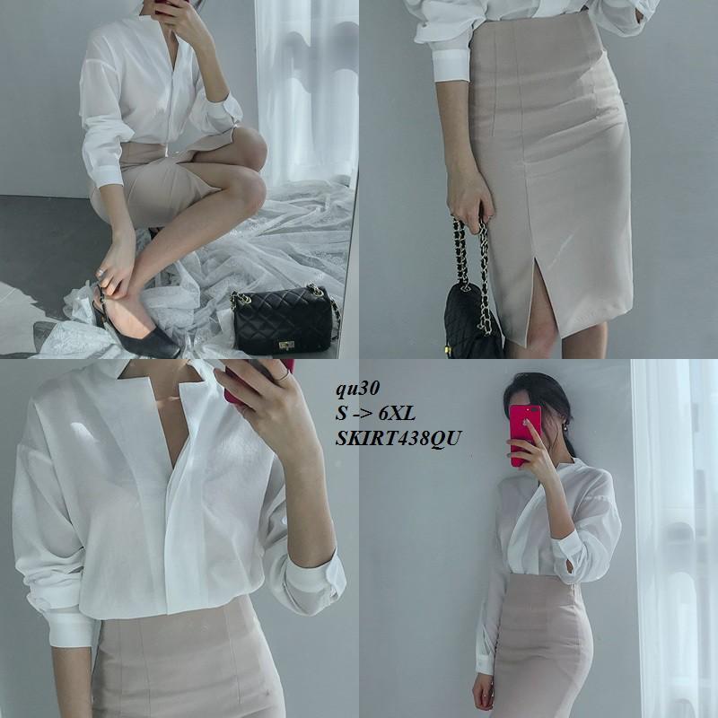 SKIRT354 CHÂN VÁY BÚT CHÌ CÔNG SỞ XẺ TÀ