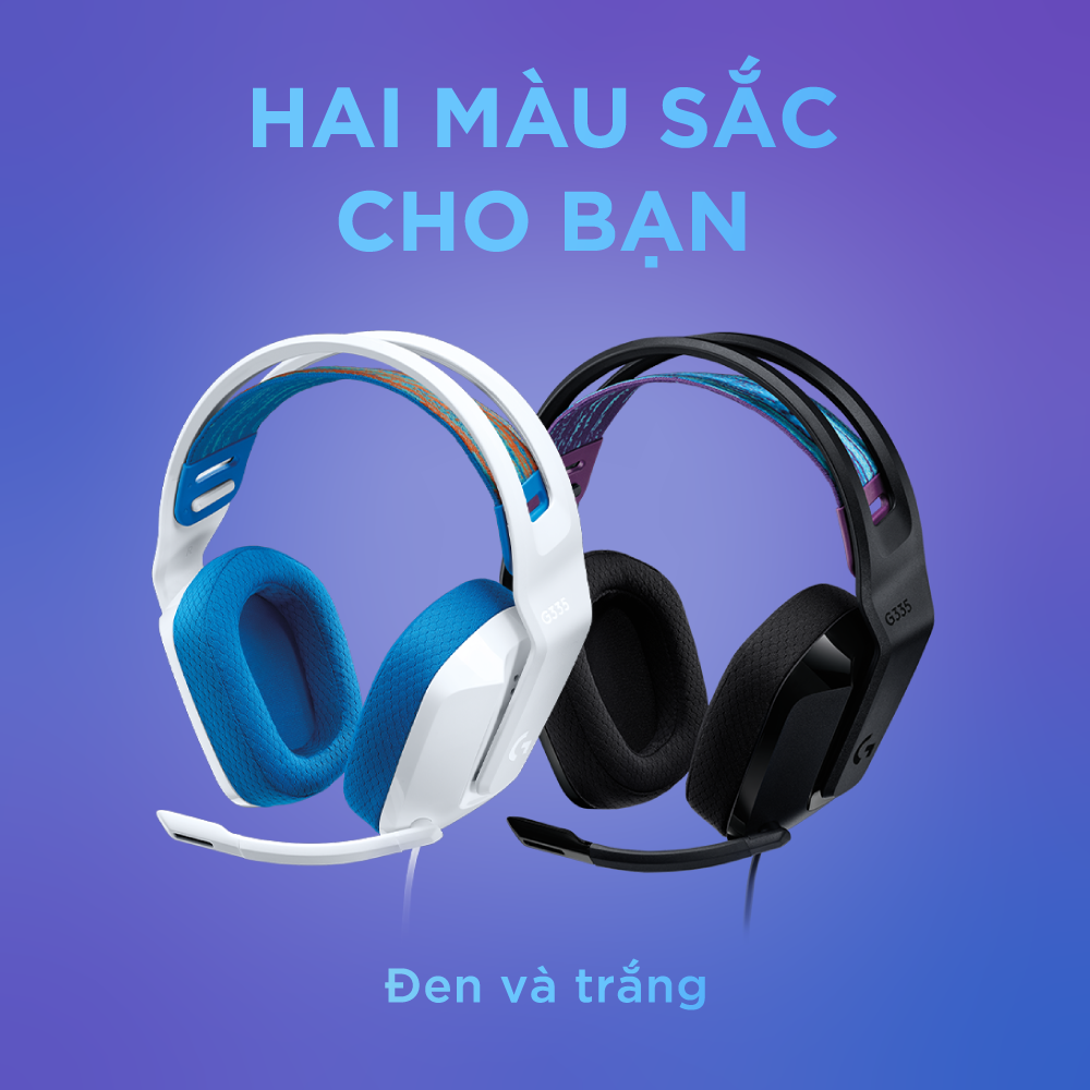 Tai Nghe game có dây Logitech G335 - Mic gập để Mute, Jack 3.5mm, Đệm tai Memory Foam, Nhẹ 240g, Tương thích PC/ PS4 PS5/ Xbox/ Nitendo -Hàng Chính Hãng