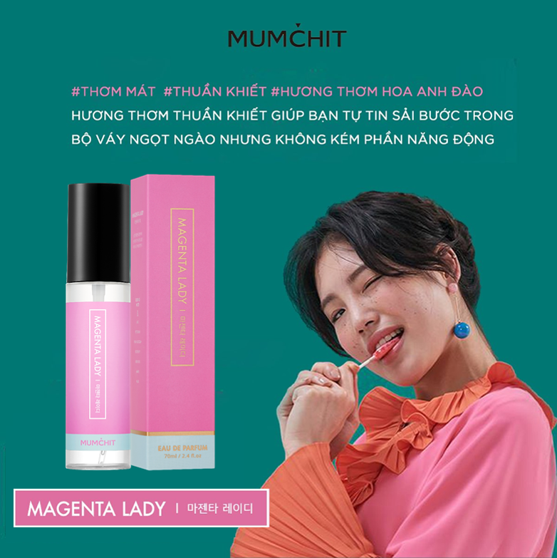 [CHÍNH HÃNG NHẬP KHẨU] Nước Xịt Thơm Quần Áo Cao Cấp MUMCHIT Fabric And Living Perfume 70ml (16 Mùi Hương)