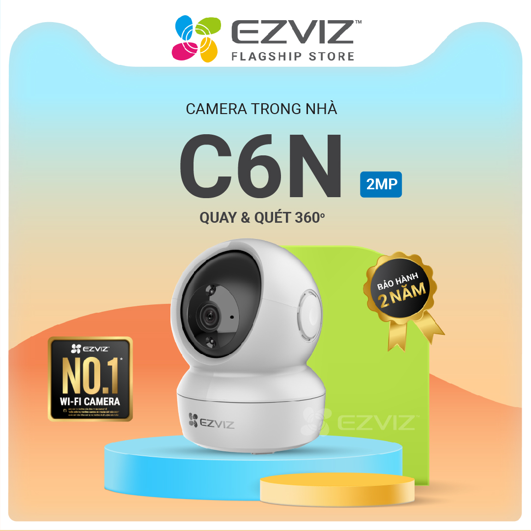 Camera Wi-fi EZVIZ C6N 2MP Trong Nhà, FHD 1080P, Quay Quét 360 Độ, Đàm Thoại Hai Chiều - Hàng Chính Hãng