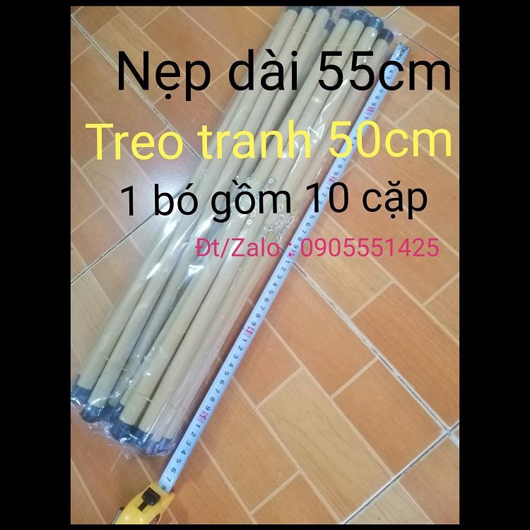 1 bó gồm 10 cặp Ống trúc treo lịch,tranh,ảnh.treo tranh,giấy thư pháp .Ống trúc treo cỡ tranh 50cm.