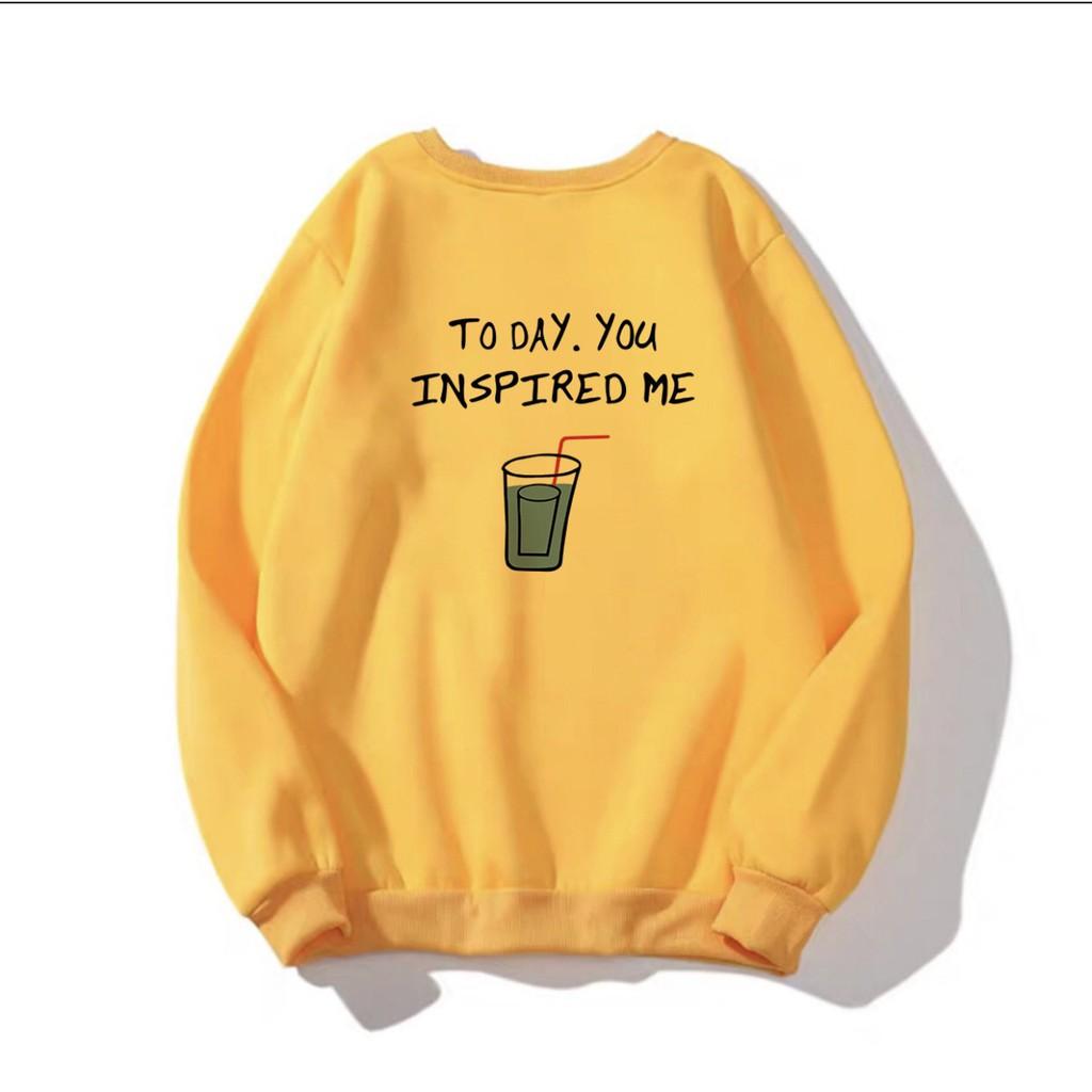 ÁO SWEATER NAM NỮ IN LY NƯỚC (NHIỀU MÀU)