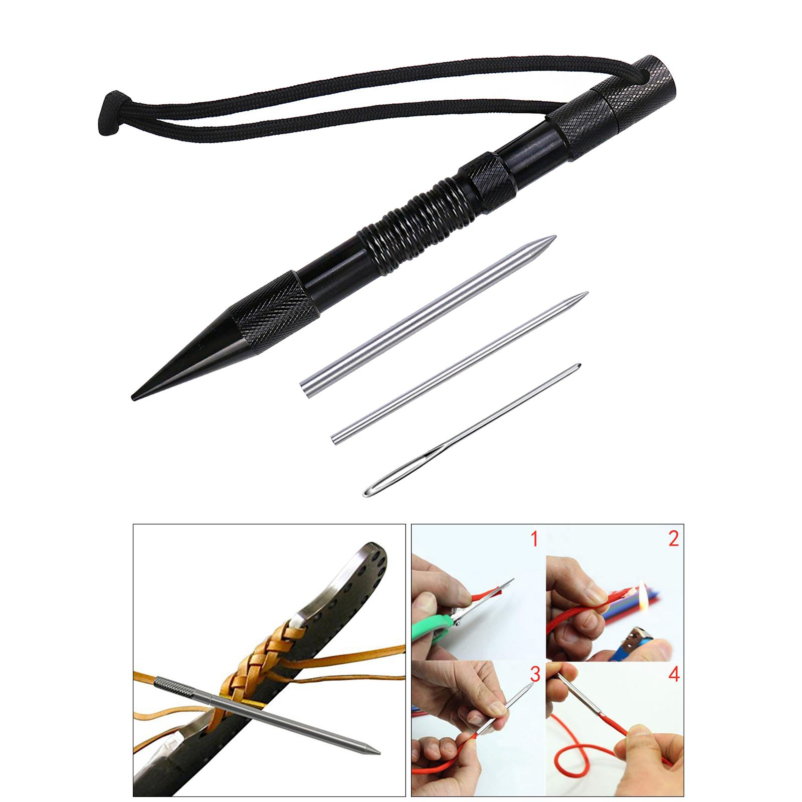 Paracord Lacing Needles Stainless Steel Tool Set Fid Lacing Stitching 4Pcs