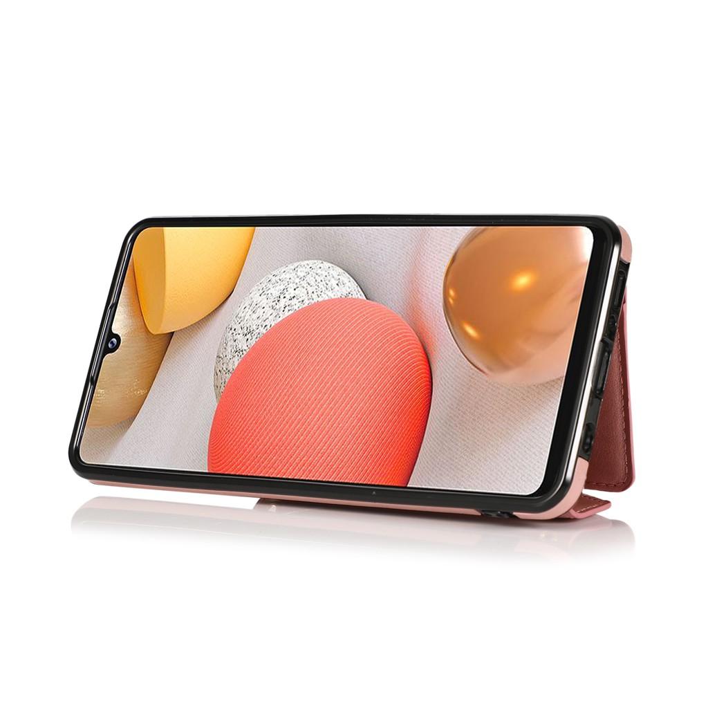 Bao da điện thoại hai lớp đựng thẻ cho Samsung Galaxy S21 Ultra S21 Plus S21+ A02 A12 A32 A42 A52 A72 5G