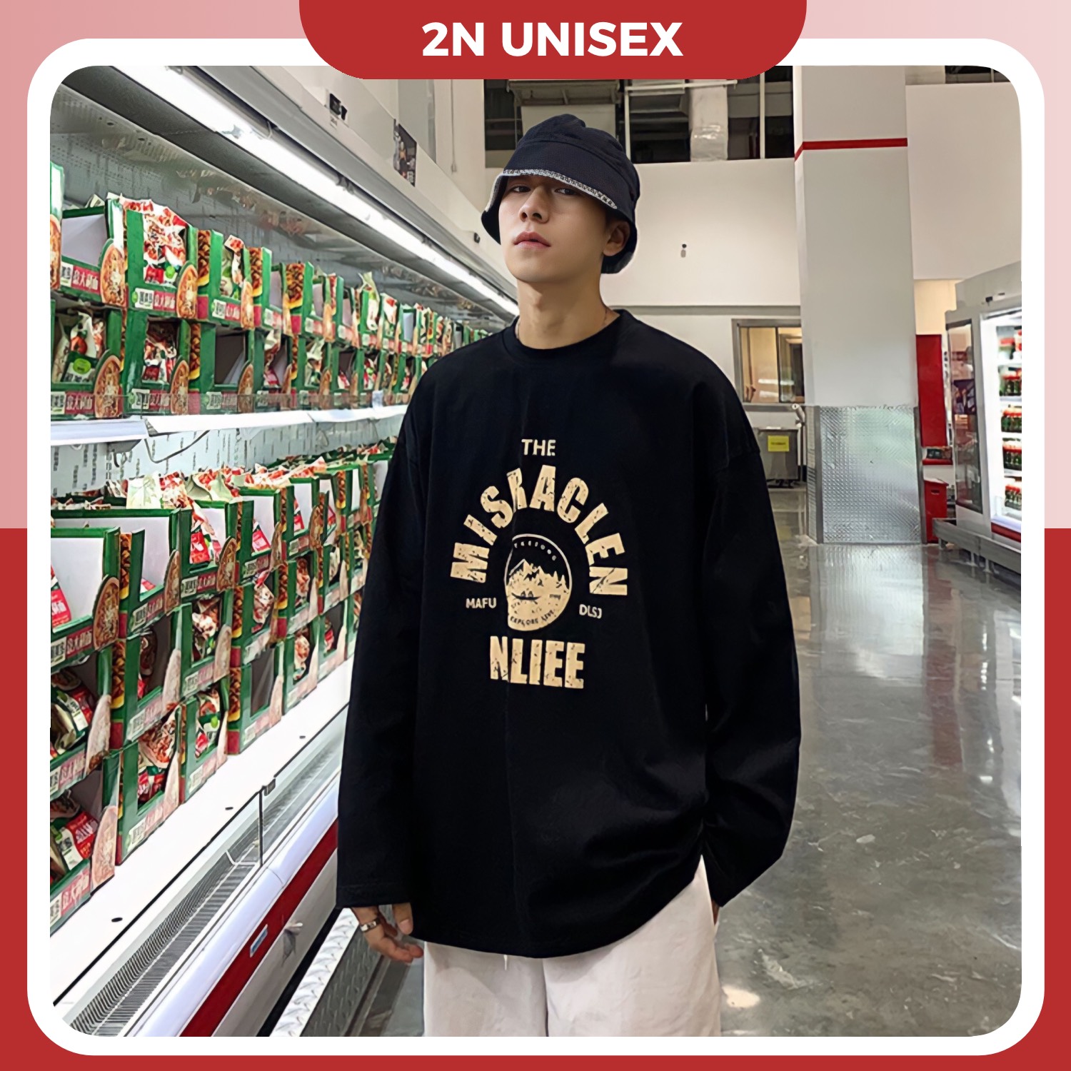 Áo thun tay dài form rộng unisex - áo sweater Naliee