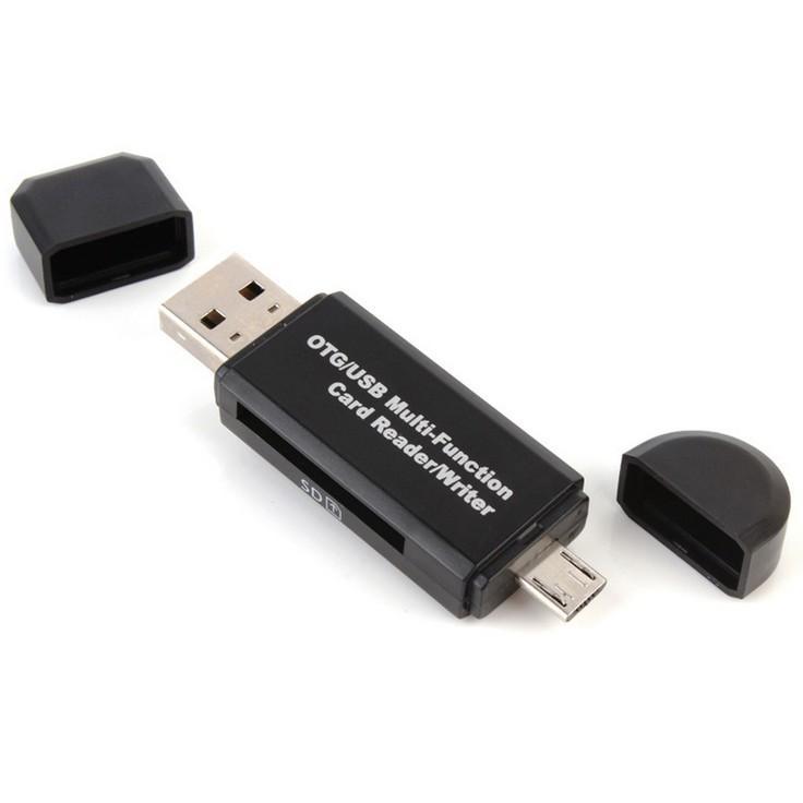 Đầu đọc thẻ SD GOOJODOQ 2 trong 1 chuyển đổi từ Micro USB OTG sang USB2.0