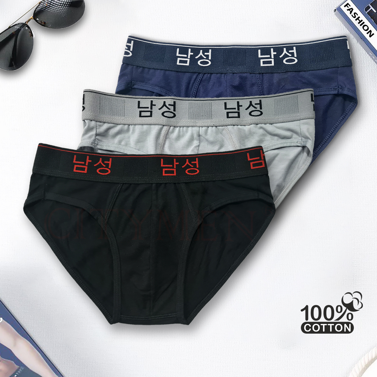 Hộp 5 Quần Lót Nam lưng Hàn Quốc hiệu CITYMEN vải cotton co giãn 4 chiều cao cấp, sịp nam - LMTK-HANAC