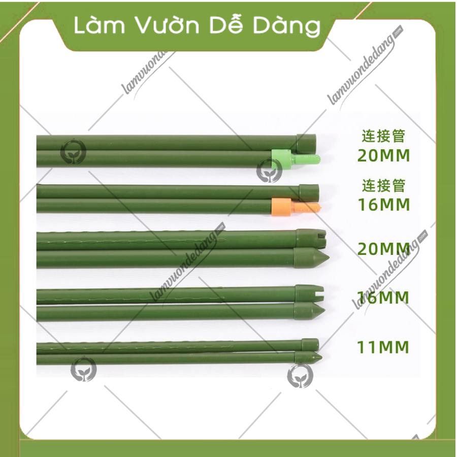 (combo 10) ỐNG THÉP BỌC NHỰA - Một thương hiệu của DAIM Nhật Bản - Dùng làm Khung Đỡ,Giá Đỡ Hoa Hồng Leo,Giàn Leo Bầu Bí Mướp,Khung cây thép - Với nhiều kích thước khác nhau giúp khách hàng dễ dàng lựa chọn để tạo các khung cho khu vươ