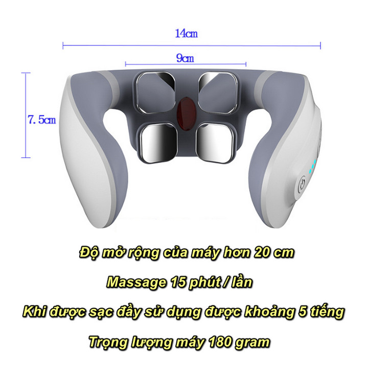 Máy Massage Cổ Vai Gáy ADALWEN SCHÖNHEITSSALON Châm Cứu, Làm Nóng, Có Remote Điều Khiển Từ Xa - Home and Garden