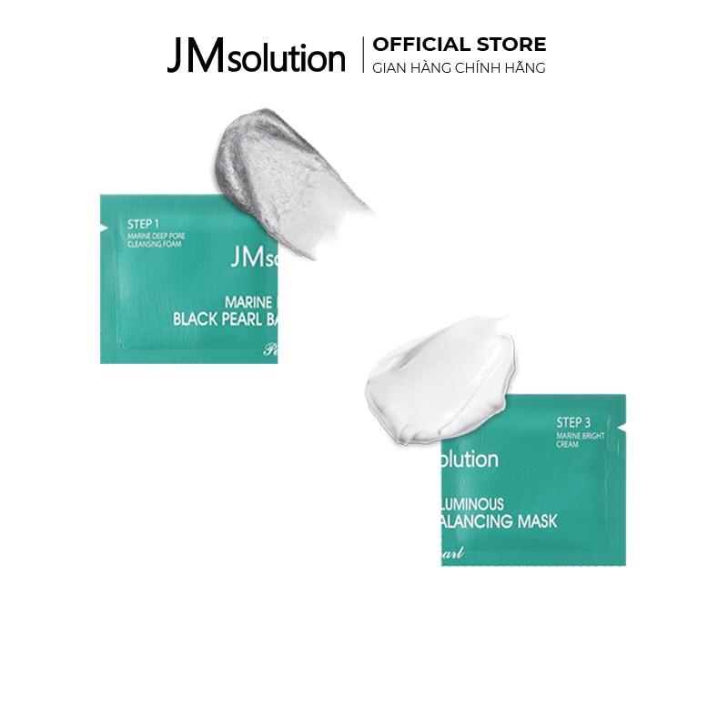 Mặt Nạ Cấp Ẩm Và Cân Bằng Da 3 Bước Chiết Xuất Ngọc Trai Đen JMsolution Marine Luminous Black Pearl Balancing Mask Pearl