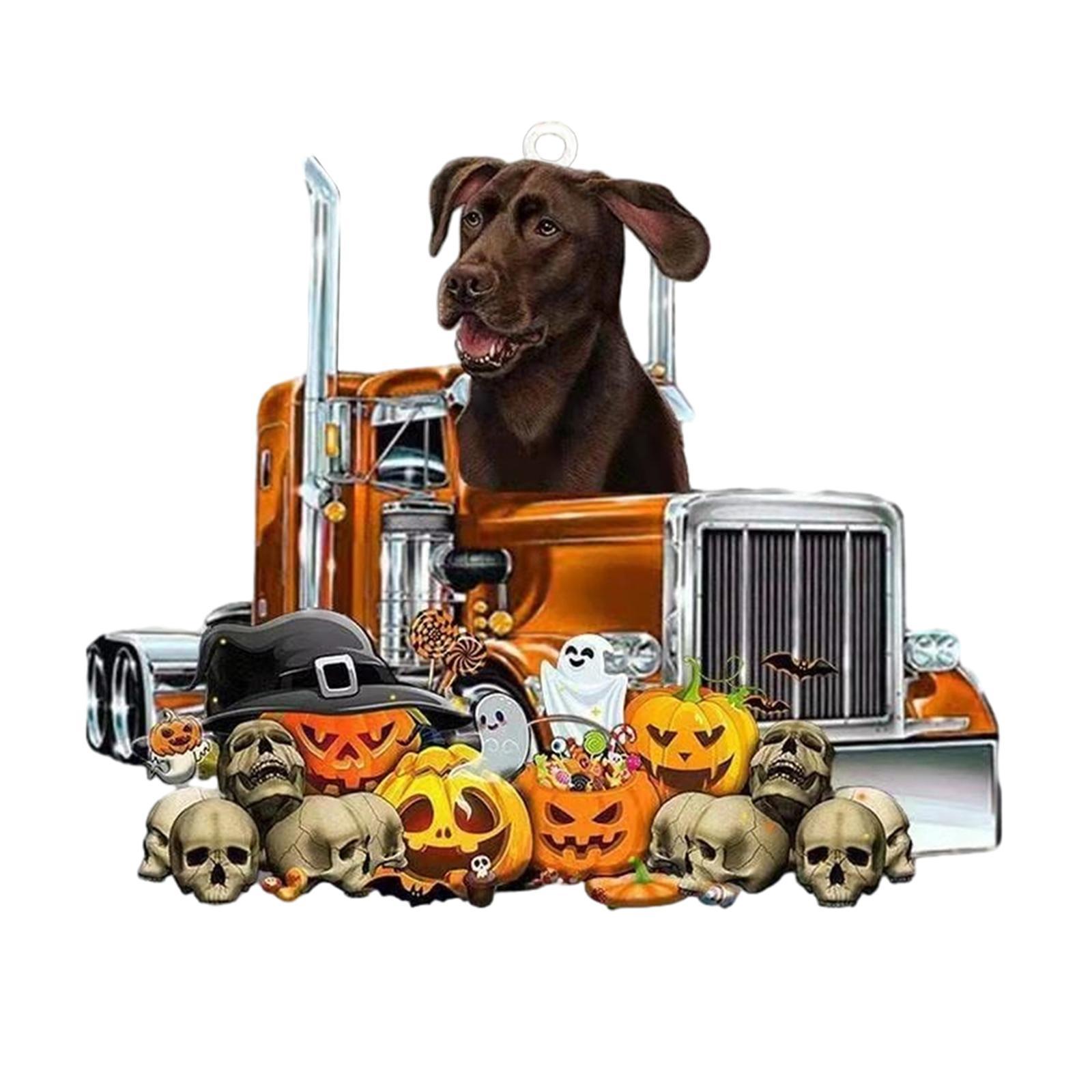 Funny Car Pendant/ Halloween Pumpkin Halloween Decor Lovely Auto Rearview Mirror Pendants Rear View Mirror Charm for Table
