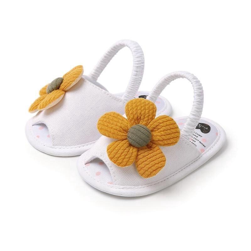 Giày sandal cho bé gái sơ sinh tập đi - giày đế chống trượt hình nơ và bông hoa dễ thương - giày dép cối áo quần trẻ em