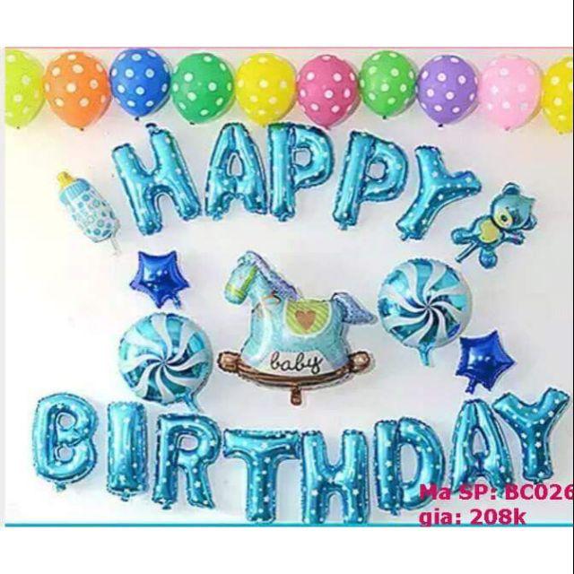 Set bóng trang trí sinh nhật ngựa gỗ