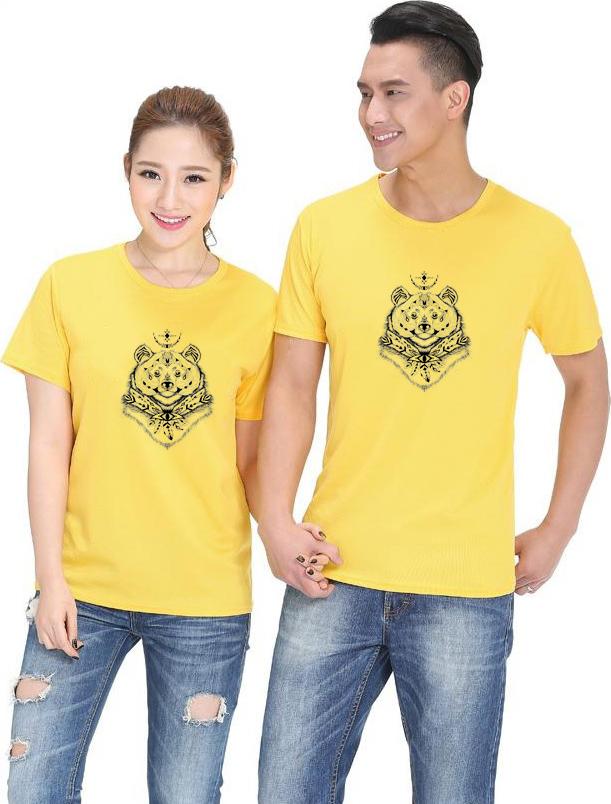 Bộ Áo Thun Đôi Nam Nữ Màu Vàng A357