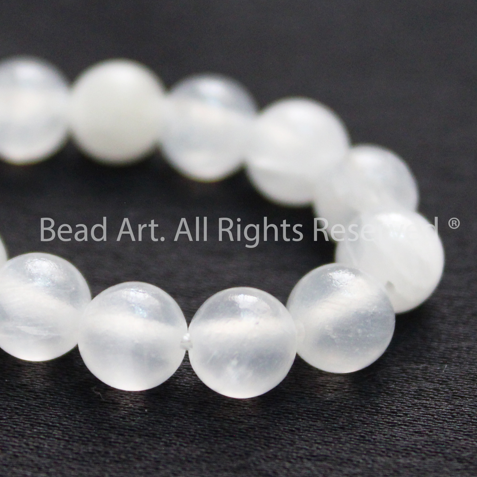 [1 Hạt/3 Hạt] 6MM Đá Selenite Loại AAA Màu Trắng Tự Nhiên, Hợp Mệnh Kim, Thuỷ, Đá Thanh Tẩy, Phối Vòng Tay Phong Thuỷ, Chuỗi Hạt - Bead Art