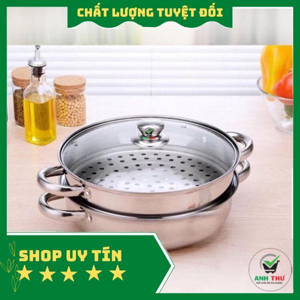 Nồi Hấp 2 Tầng Inox Kèm Xửng - Nồi Hấp 2 Tầng Sang Trọng Nhỏ Gọn Tiện Dụng